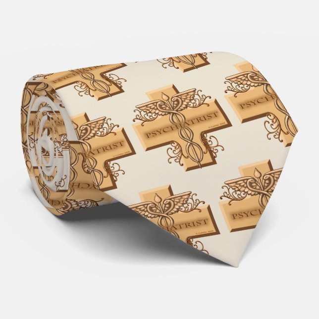 Psychiatrist Caduceus Cross Tie (Rolled)