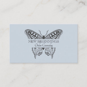 Psychiatrist Counsellor Therapist Butterfly Blue Business Card