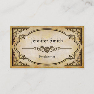 Psychiatrist - Elegant Vintage Antique Business Card