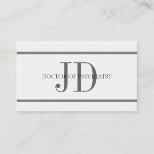 Psychiatrist Horiz Stripe W/W Business Card