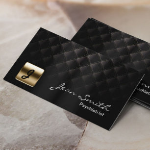 Psychiatrist Luxury Black & Gold Business Card
