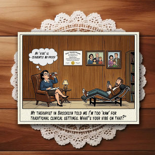 Psychiatrist Office Humour Cartoon Postcard