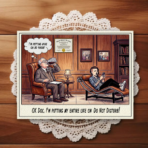 Psychiatrist Office Humour Cartoon Postcard