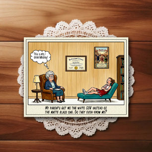 Psychiatrist Office Humour Cartoon Postcard