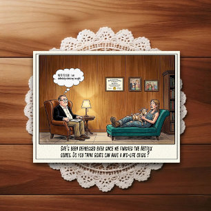 Psychiatrist Office Humour Cartoon Postcard