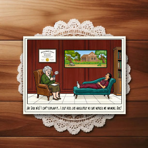 Psychiatrist Office Humour Cartoon Postcard