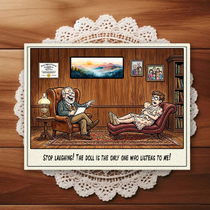 Psychiatrist Office Humour Cartoon Postcard