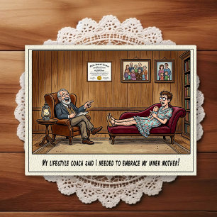Psychiatrist Office Humour Cartoon Postcard