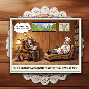 Psychiatrist Office Humour Cartoon Postcard