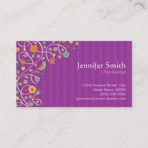 Psychiatrist - Purple Nature Theme Business Card