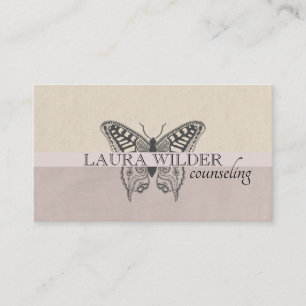Psychiatrist Therapist Illustrated Butterfly Business Card