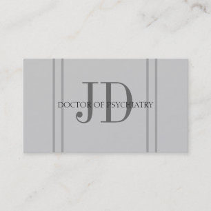 Psychiatrist Vert Stripe Grey Business Card