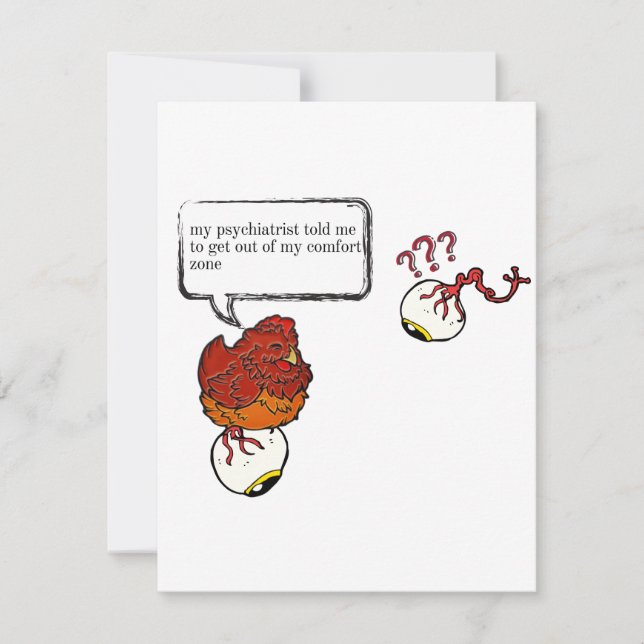 Psychiatrist Zombie Funny Thank You Card (Front)