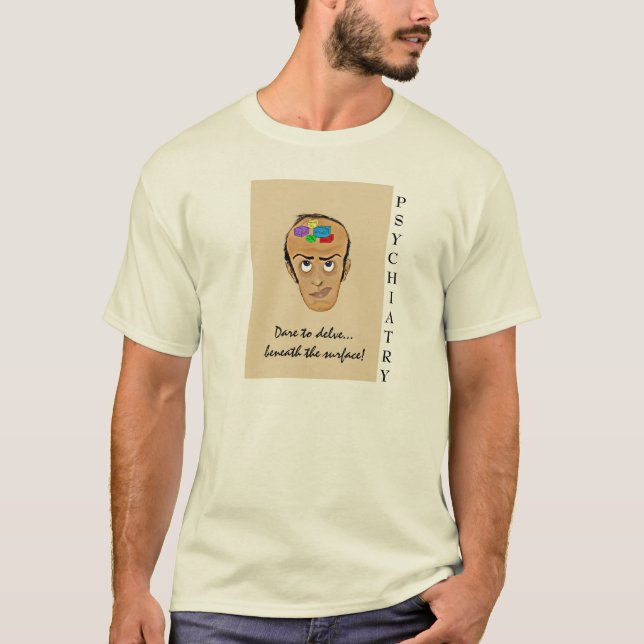 Psychiatry-Cartoon Humour T-Shirt (Front)