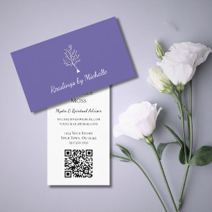 Psychic Advisor Tree of Life Simple Purple Business Card