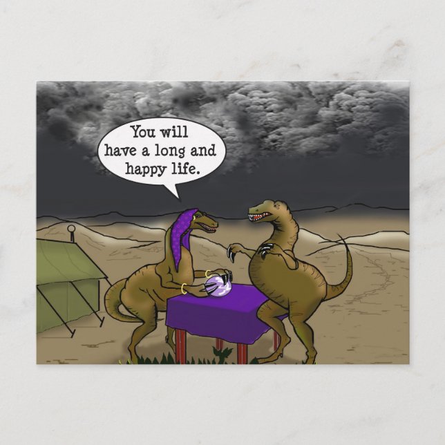 Psychic Dinosaur Postcard (Front)