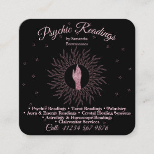 Psychic Medium Astrologist Massage Therapy Healing Square Business Card