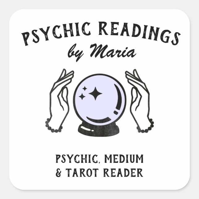 Psychic Medium Crystal Ball Business Card Square S Square Sticker (Front)