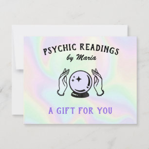 Psychic Medium Holograhicp Gift Certificate Holiday Card