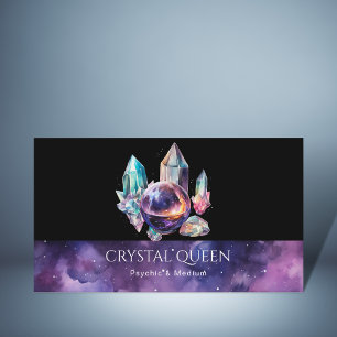 Psychic Medium Purple Galaxy Mystic Crystal Ball Business Card