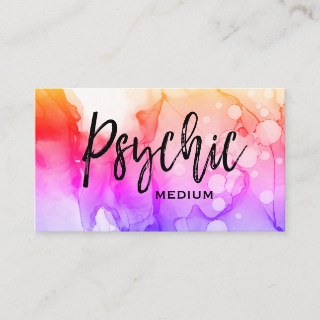 *~* Psychic Medium Watercolor Spirit Communication Business Card (Front)