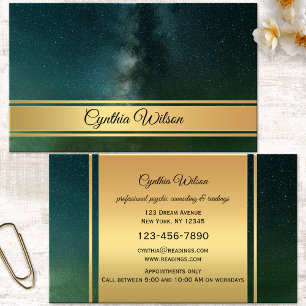 Psychic or Clairvoyant Galaxy Gold Business Card
