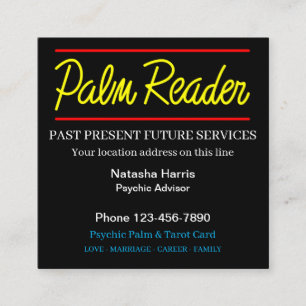 Psychic Palm Reader Square Business Card