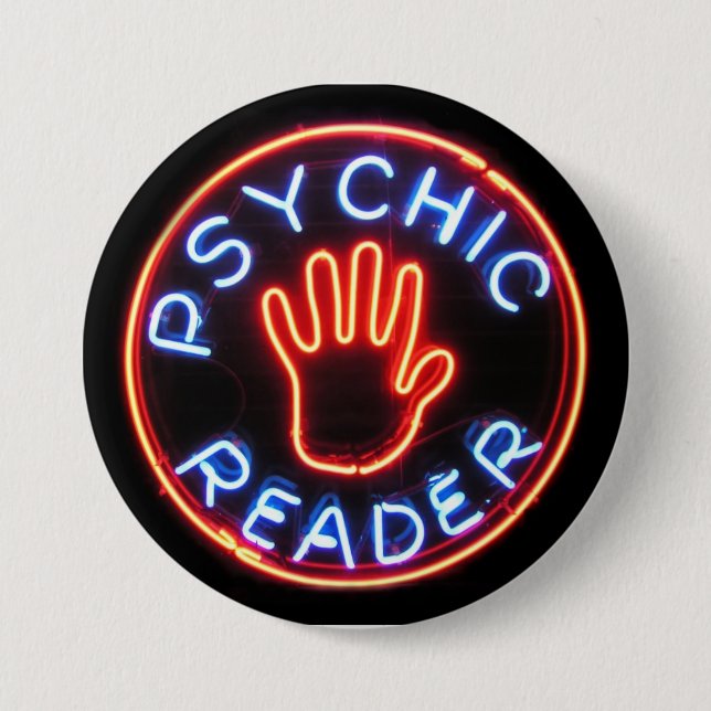 Psychic Reader Neon Sign 7.5 Cm Round Badge (Front)