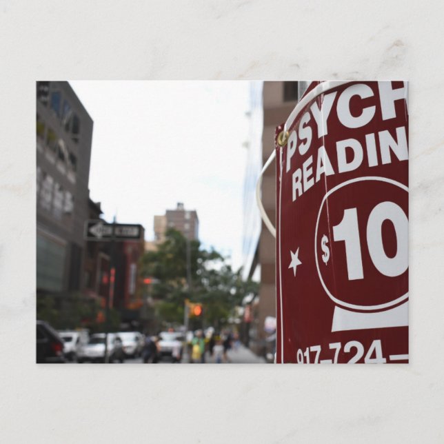 Psychic Readings New York City Street Photography Postcard (Front)