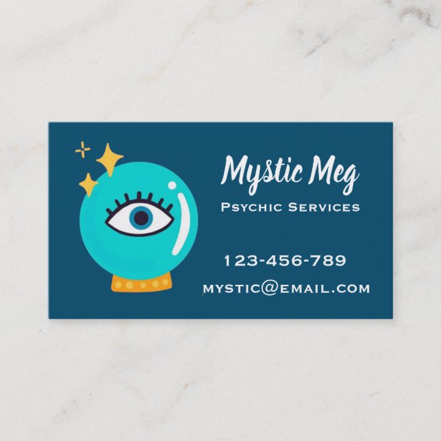 Psychic, tarot, fortune teller new age services business card (Front)