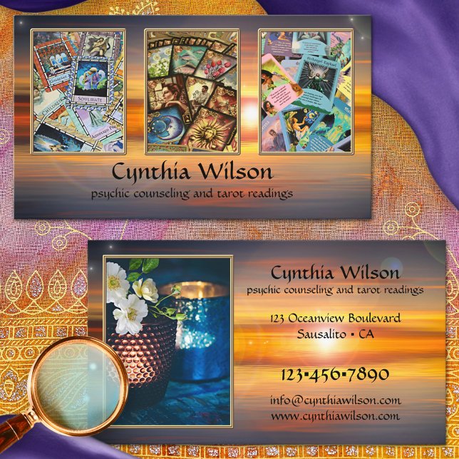 Psychic Tarot Reader Photo Business Card (Creator Uploaded)