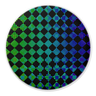 Psycho Checkers by Kenneth Yoncich Ceramic Knob