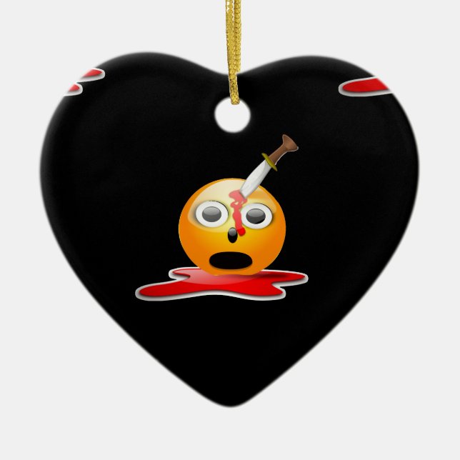 psycho emoji ceramic tree decoration (Front)