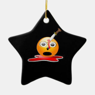 psycho emoji ceramic tree decoration