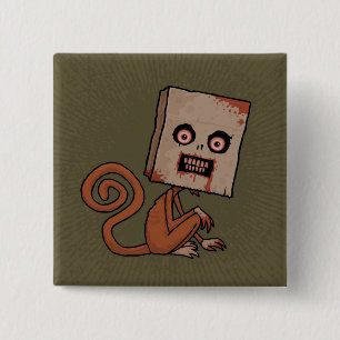 Psycho Sack Monkey 15 Cm Square Badge