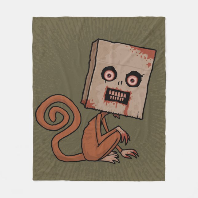 Psycho Sack Monkey Fleece Blanket (Front)