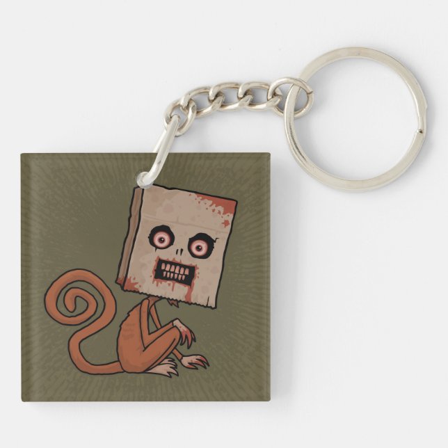 Psycho Sack Monkey Key Ring (Back)