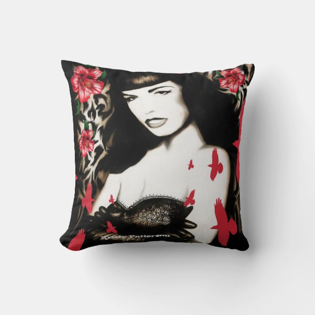 Psychobilly Jane Pine up Pillow (Front)