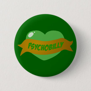 Psychobilly Tattoo Heart 6 Cm Round Badge