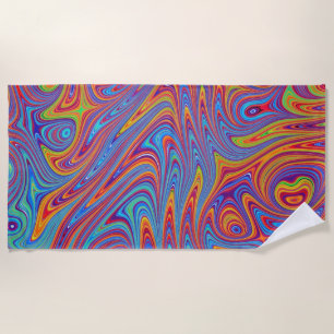 psychodelic textures beach towel