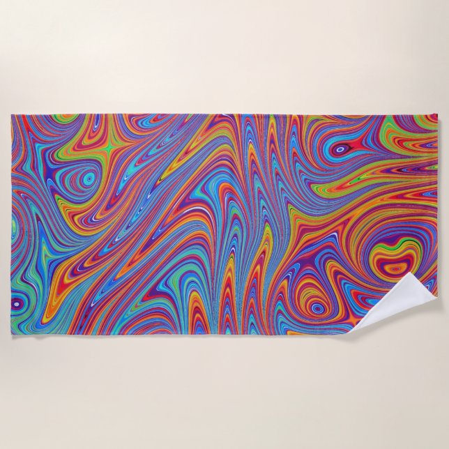 psychodelic textures beach towel (Front)