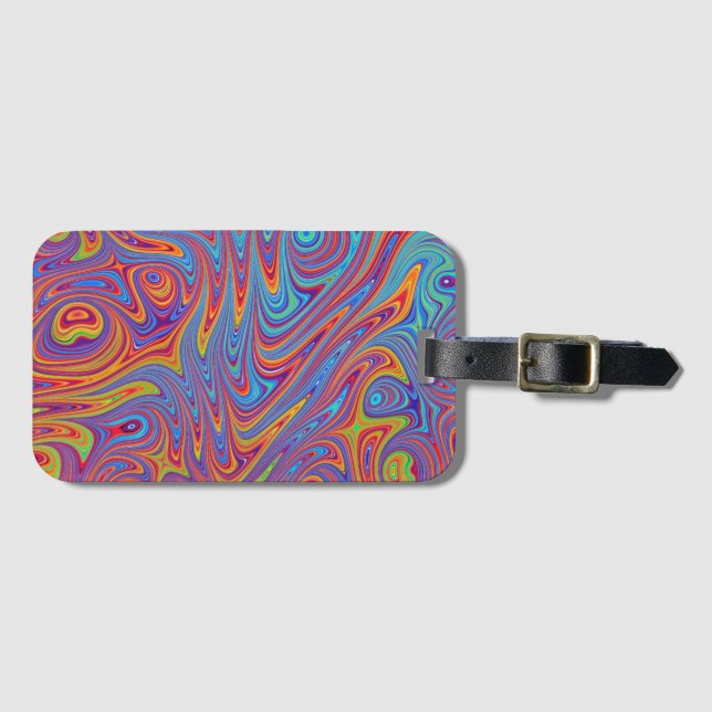 psychodelic textures luggage tag (Front Horizontal)