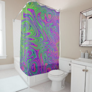 psychodelic textures shower curtain