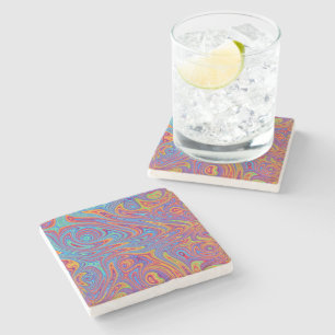 psychodelic textures stone coaster