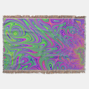 psychodelic textures throw blanket