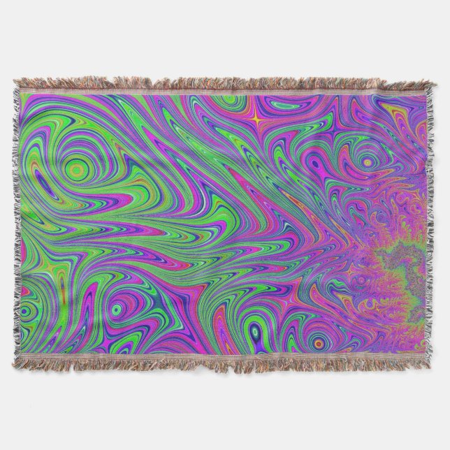 psychodelic textures throw blanket (Front)