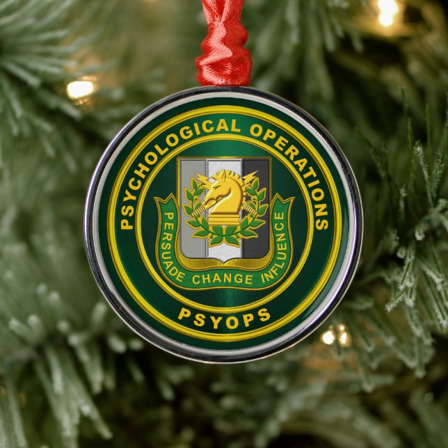 PSYCHOLOGICAL OPERATIONS PSYOPS Regimental Crest Metal Tree Decoration (Tree)