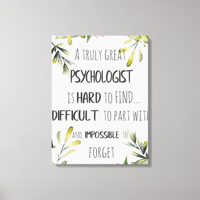Psychologist Appreciation Thank you Farewell Gift Canvas Print (Front)