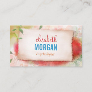Psychologist - Artistry Watercolor Floral Business Card