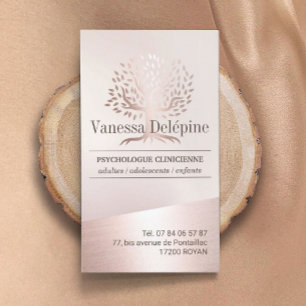 Psychologist Blush Rose Gold Tree Appointment Card